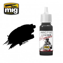 Ammo Mig F502 Acrylic Water Based Outlining Black Paint for Figures - Suitable for Brush and Airbrush Application - 17ml Bottle