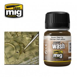 Ammo Mig 1000 Enamel Wash - Brown Wash for German Dark Yellow - 35ml Jar