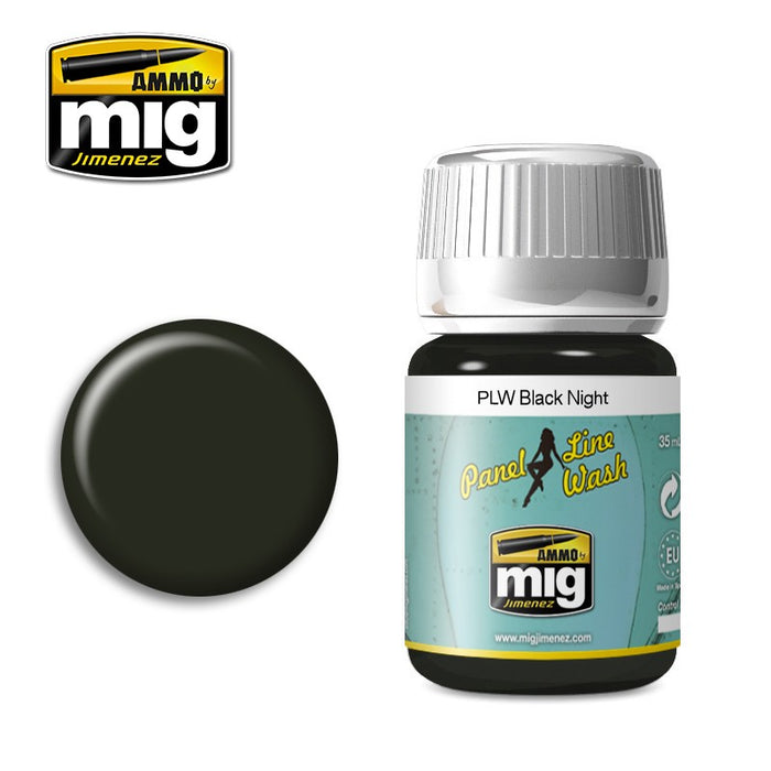 Ammo Mig 1611 Panel Line Wash - Black Night - 35ml Jar