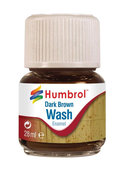 Humbrol AV0205 Enamel Wash - Dark Brown 28ml