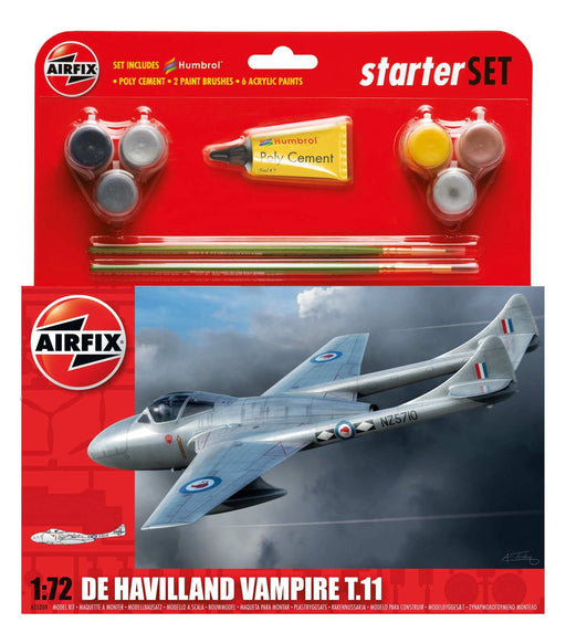 Airfix A55204 De Havilland Vampire T.11 Starter Set Kit (1:72 Scale)