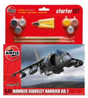 Airfix A55205 Hawker Siddeley Harrier GR.1 Starter Set Kit (1:72 Scale)
