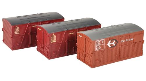 Bachmann 36-004A BD Large Containers Bauxite/  Crimson (3) - OO Scale