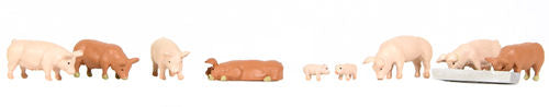 Bachmann 36-082 Pigs (10) Figure Set - OO Scale