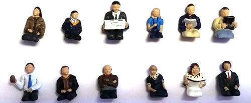 Bachmann 36-408 Seated Coach Passengers Without Legs (12) Figure Set (OO / HO Scale)