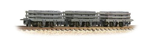 Bachmann 393-075 4 Wheel Slate Wagon Set (3 wagon pack) - Grey (Weathered) - OO9 Scale
