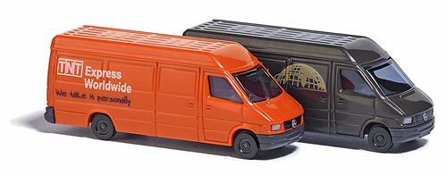 Busch 8338 Mercedes Sprinter Van Set (contains 2 vans, one each in UPS and TNT liveries) - European N Scale 1:160