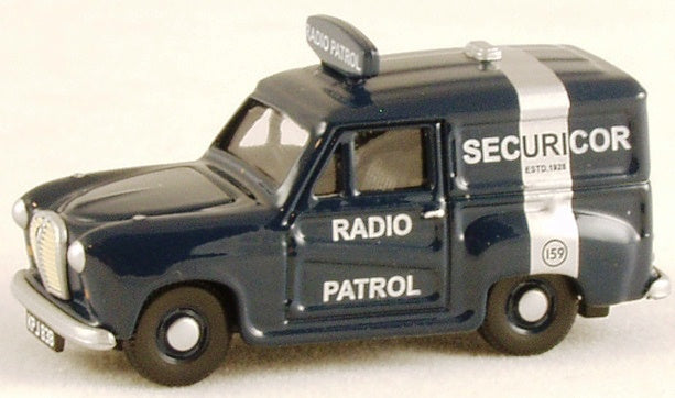 Classix EM76666 Austin A35 Van in Dark Blue branded "Securicor Radio Patrol" - 1:76 Scale (OO)