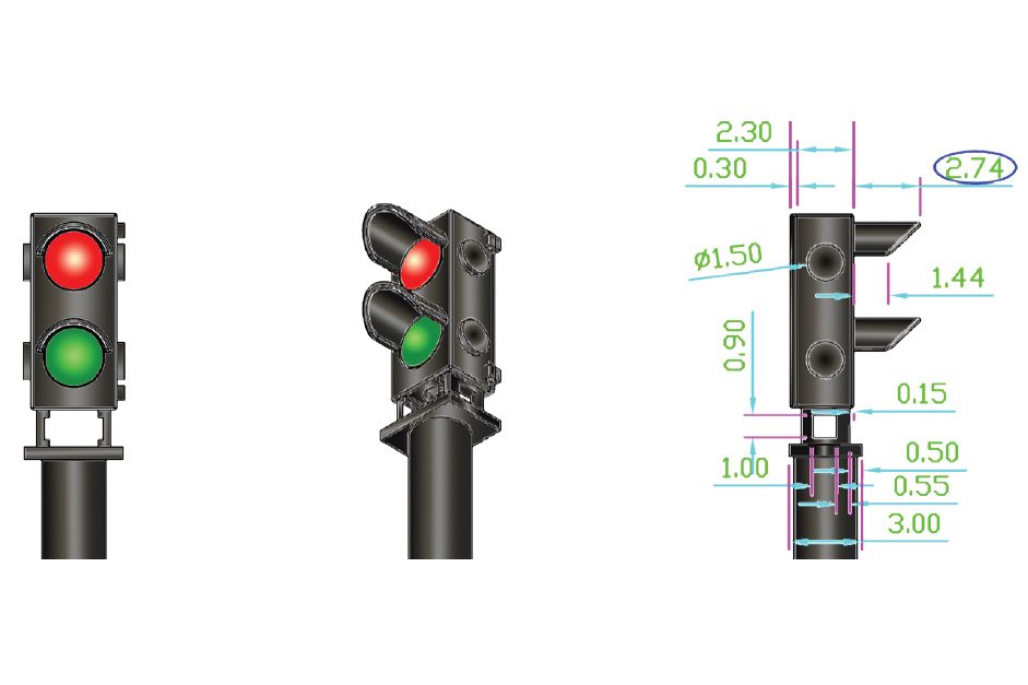 DCC Concepts DCD-GS-RG4 Cobalt Alpha Mimic Add On Pack 2 lamp Ground Signals without Controller (4 pack) - 1920s era UK