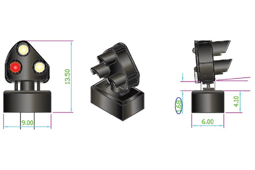 DCC Concepts DCD-GS-BR4 Cobalt Alpha Mimic Add On Pack 3 Lamp Ground Signals (4 pack) - Diesel Era
