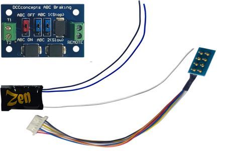 DCC Concepts DCD-ZNmini4A Zen Black Decoder -  Classic small decoder with 8-pin harness. 4 Functions. Includes 1x ABC module.