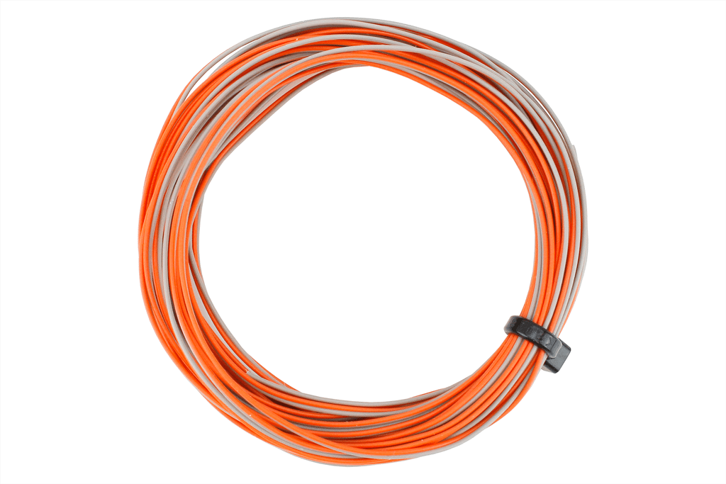 DCC Concepts DCW-OGT 32 Gauge Twinned Decoder Wire (6 metres) - Orange / Grey