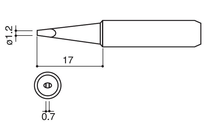 DCC Concepts DCS-T1.2D Soldering Iron Tip (for ATT50. ST80 and AT-937)