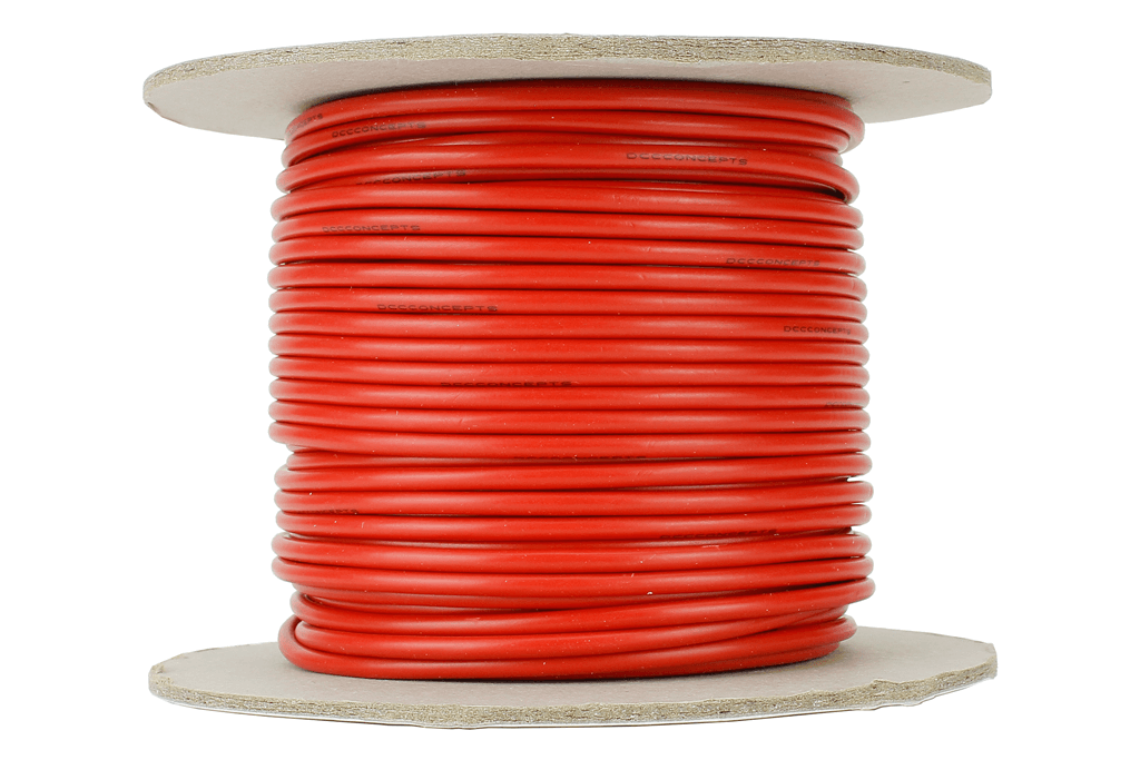 DCC Concepts BK-25 Power Bus Wire (Red) 2.5mm diameter (13g) - 25 metre roll