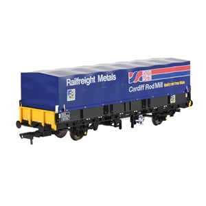 EFE Rail E87046 BR SEA Wagon with Revised Hood in BR Railfreight Metals Sector Livery with Cardiff Rod Mill Branding - OO Gauge