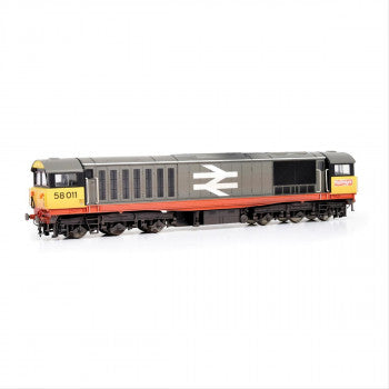 EFE Rail E84005 Class 58 Diesel Locomotive Number 58011 in BR Railfreight Red Stripe Livery (Weathered Finish)  - OO Gauge