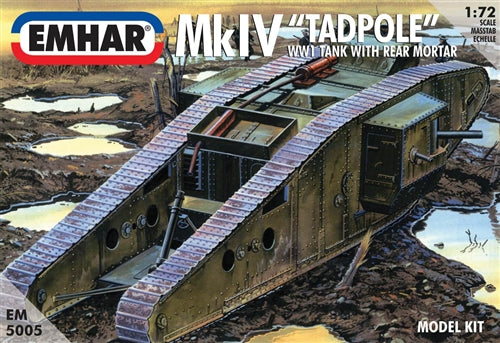 Emhar EM5005 British WW1 Mark IV Tank "Tadpole" with Rear Mortar 1:72 Scale