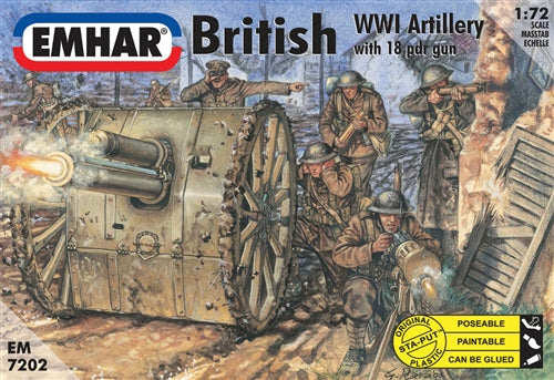 Emhar EM7202 British WWI Artillery with 18 Pounder Gun 1:72 Scale