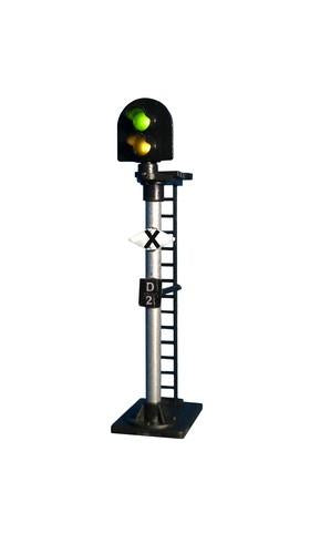 Eckon ES2H Home Signal - 2 Aspect Colour Light Signal (Red / Green Aspect) - Round Head - OO Scale