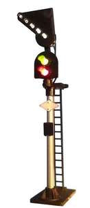Eckon ES7L 2 Aspect Colour Light Signal Kit with LH Junction Indicator- Round Head - OO Scale
