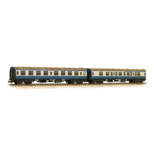 Graham Farish 374-990 Mk1 Works Test Train Coach Set (2) BR Blue / Grey Weathered - N Gauge