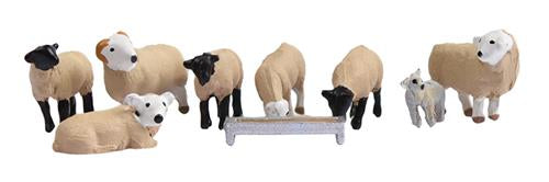 Graham Farish 379-343 Sheep (8) Figure Set - N Scale