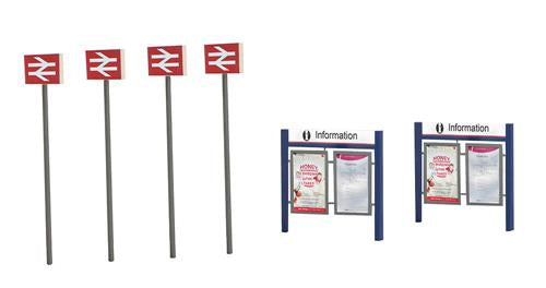 Graham Farish 42-548 Scenecraft Station Signage Set (Pre-Built) - N Scale