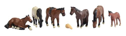 Graham Farish 379-340 Horses (6) Figure Set - N Scale
