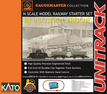 Gaugemaster GM2000105 BR Industrial Freight Starter Set complete with Kato Locomotive an oval of track and controller - N Gauge