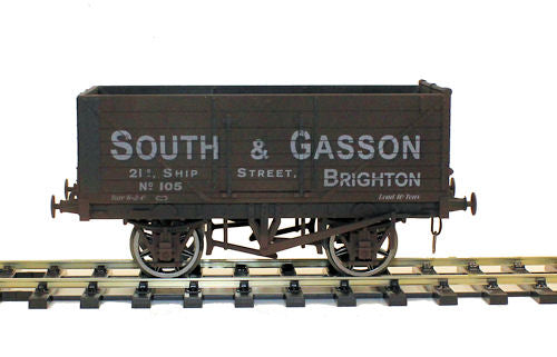Gaugemaster GM7410202 7 Plank Wagon South & Gasson 105 Brighton Weathered - O Gauge