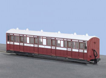 Peco GR-400A 1st / 3rd Composite Bogie Coach Number 5 in Lynton and Barnstaple Rly Livery - OO9 Gauge