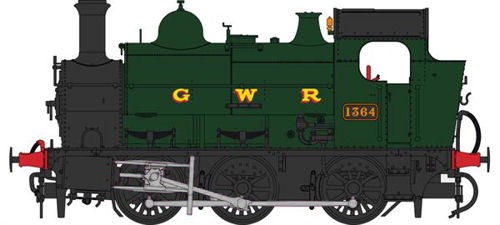 Heljan 1302 GWR 0-6-0ST 1364 GWR Green (G W R Lettering) - OO Scale ** Limited Edition **