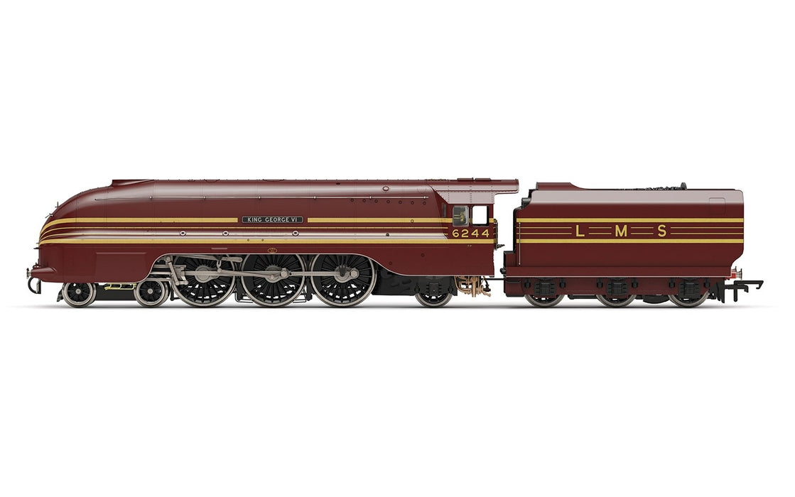 Hornby R3639 Princess Coronation Class 4-6-2 6244 "King George VI" LMS Maroon Livery - OO Scale