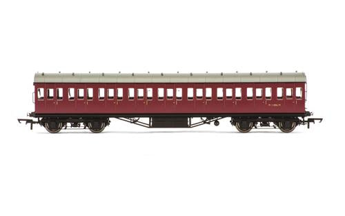 Hornby R4690 Stanier 57' 3rd Class Coach Number M11912M in BR Crimson Livery - OO Gauge