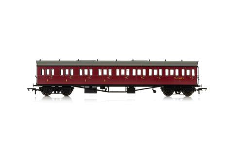 Hornby R4878A Collett 57' Bow Ended 9 Compartment Composite LH Corridor W6237W BR Maroon - OO Scale