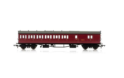 Hornby R4880 Collett 57' Bow Ended D98 6 Compartment Brake Third (Left Hand Corridor) Number W5507W in BR Maroon Livery - OO Scale