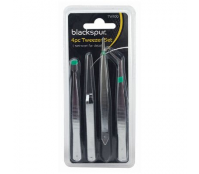 Blackspur 4pc tweezer set