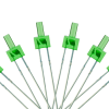 DCC Concepts LED-GRT Tower Type LEDs - Green 6 x 2mm (with resistors) ** Limited Availability from supplier at this price **
