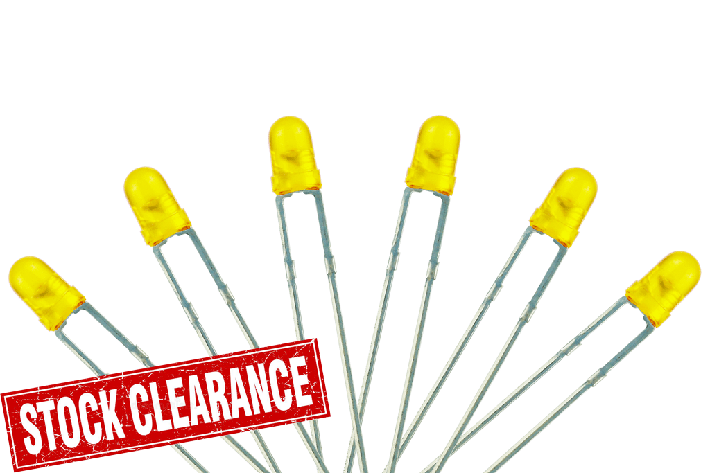 DCC Concepts LED-YL3 LEDs T1 Type 6 x 3mm (wIth Resistors) Yellow ** Limited Availability from supplier at this price **