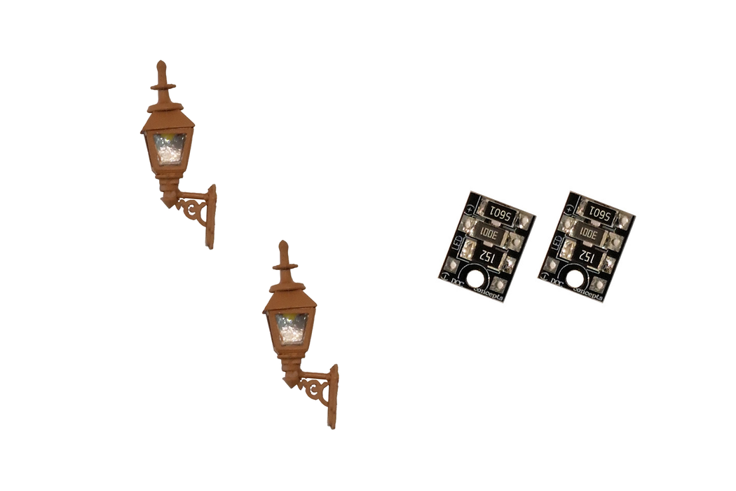 DCC Concepts LML-GWBN 2 x Wall Lamps -Brown, OO Gauge