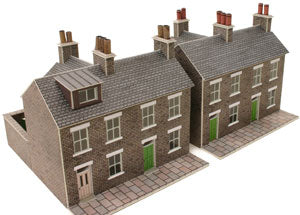 Metcalfe PN104 Two Stone Built Terraced Houses Card Kit - N Scale