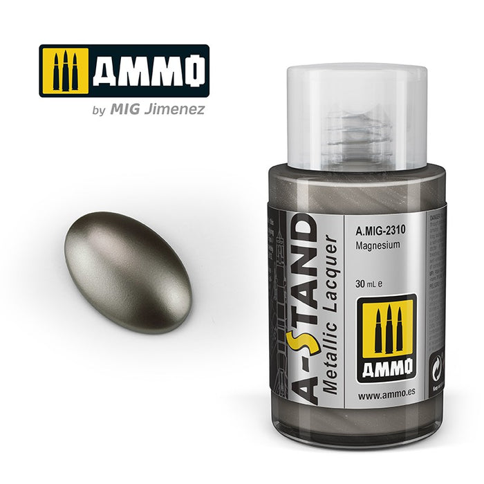 Ammo Mig 2310 A STAND Metallic Lacquer, Magnesium - 30ml