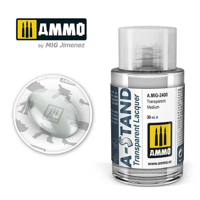 Ammo Mig 2400 A STAND Transparent Lacquer, Transparent Medium - 30ml