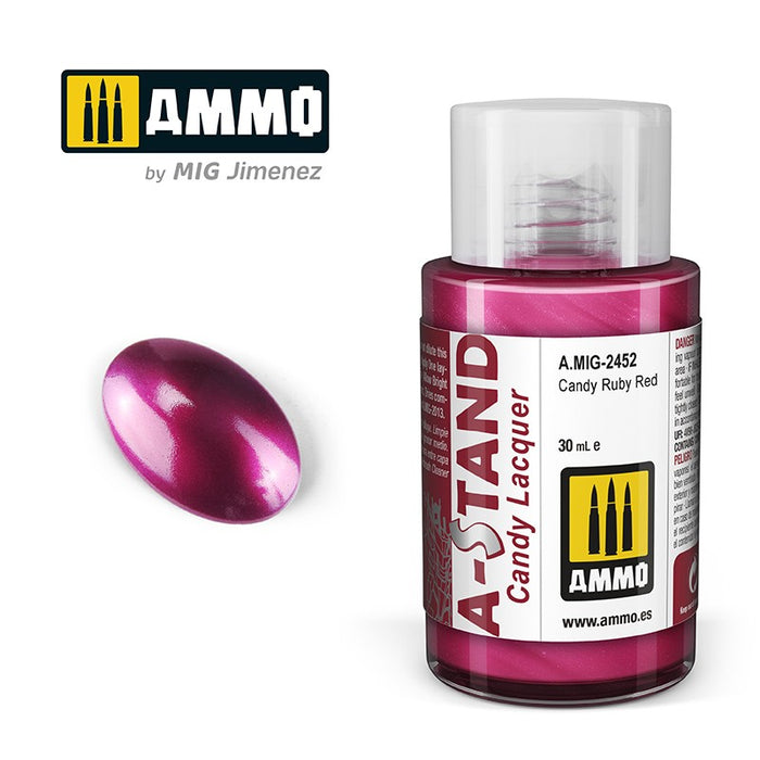 Ammo Mig 2452 A STAND Candy Lacquer, Candy Ruby Red - 30ml