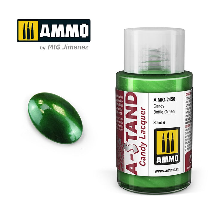 Ammo Mig 2456 A STAND Candy Lacquer, Candy Bottle Green - 30ml