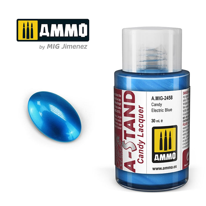 Ammo Mig 2458 A STAND Candy Lacquer, Candy Electric Blue - 30ml