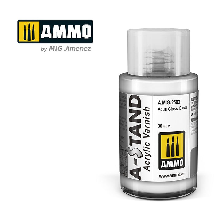 Ammo Mig 2503 A STAND Acrylic Varnish, Aqua Gloss Cleart - 30ml