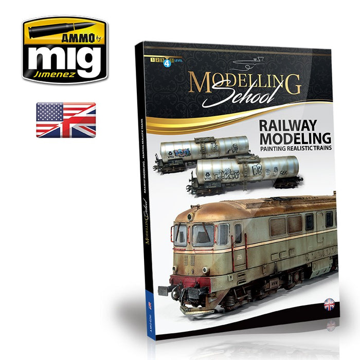 Ammo Mig 6250 Modelling School, Railway Modelling 'Painting Realistic Trains' Book