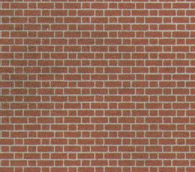 Metcalfe M0054 Red Brick Builder Card Sheets (4 sheets 270mm x 175mm) - OO / HO Scale