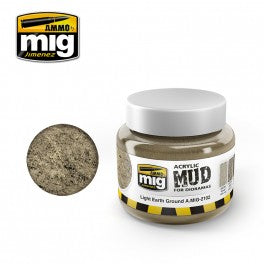 Ammo Mig 2102 Acrylic Mud - Light Earth Ground (for Dioramas) - 250ml Jar